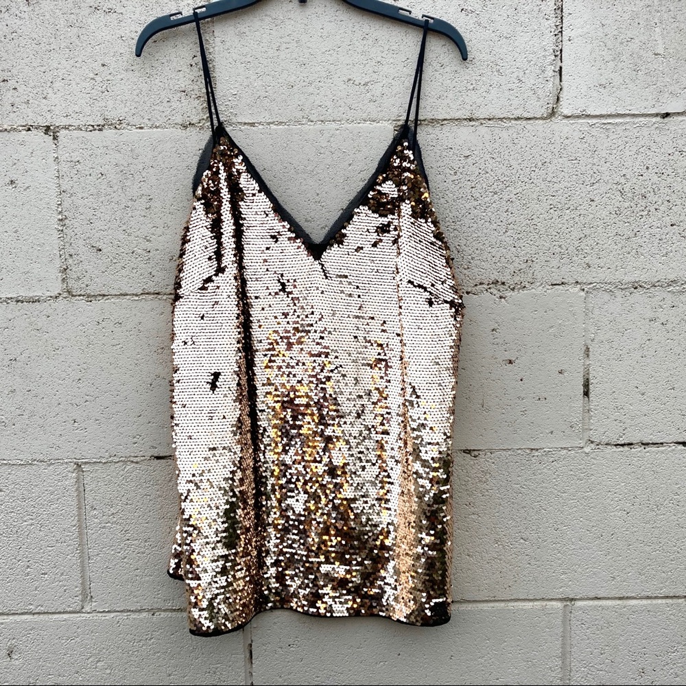 H&M Gold Sequins Top